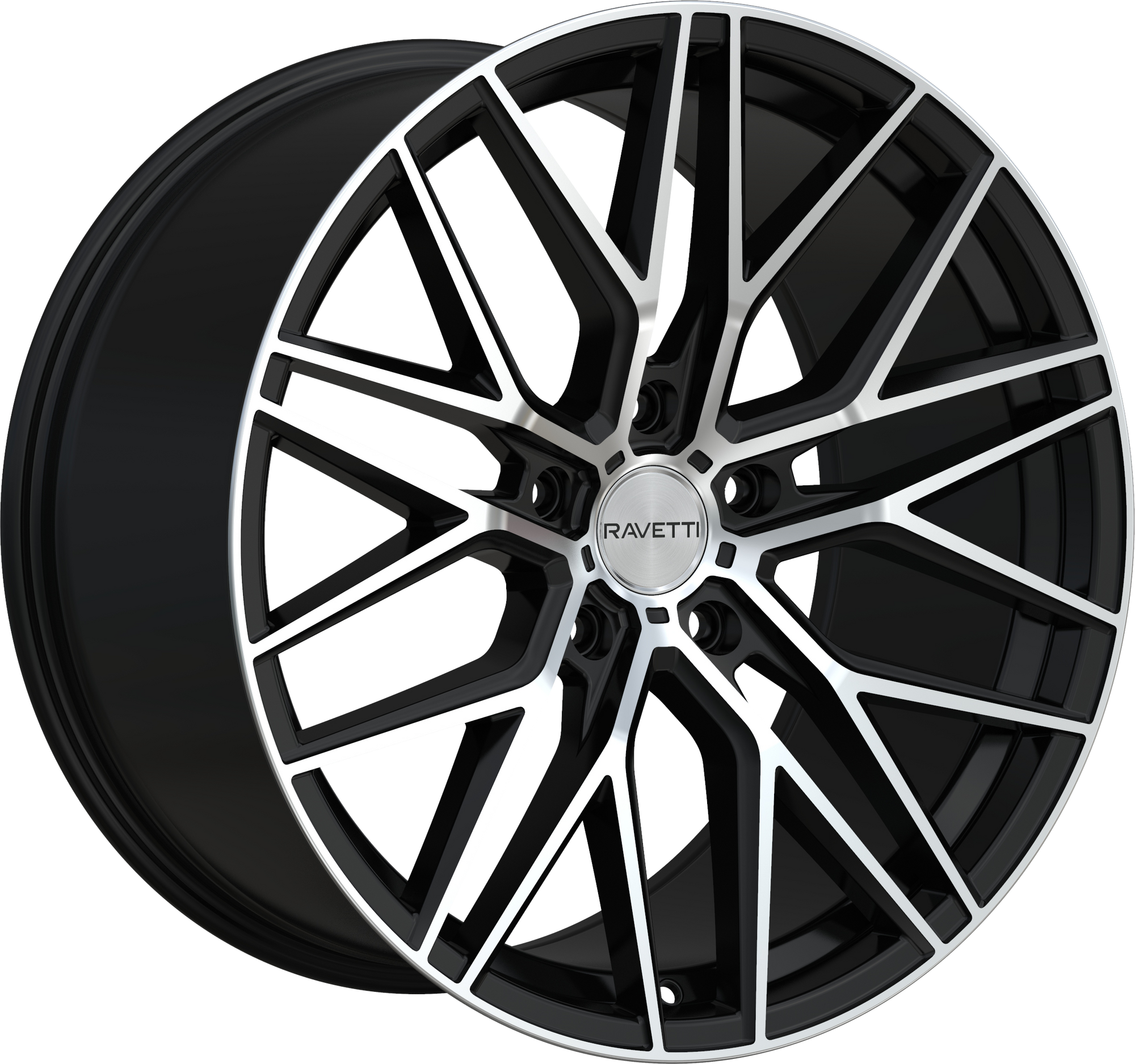 RAVETTI Style M16 20" x 10.5" Satin Black Machined Wheels