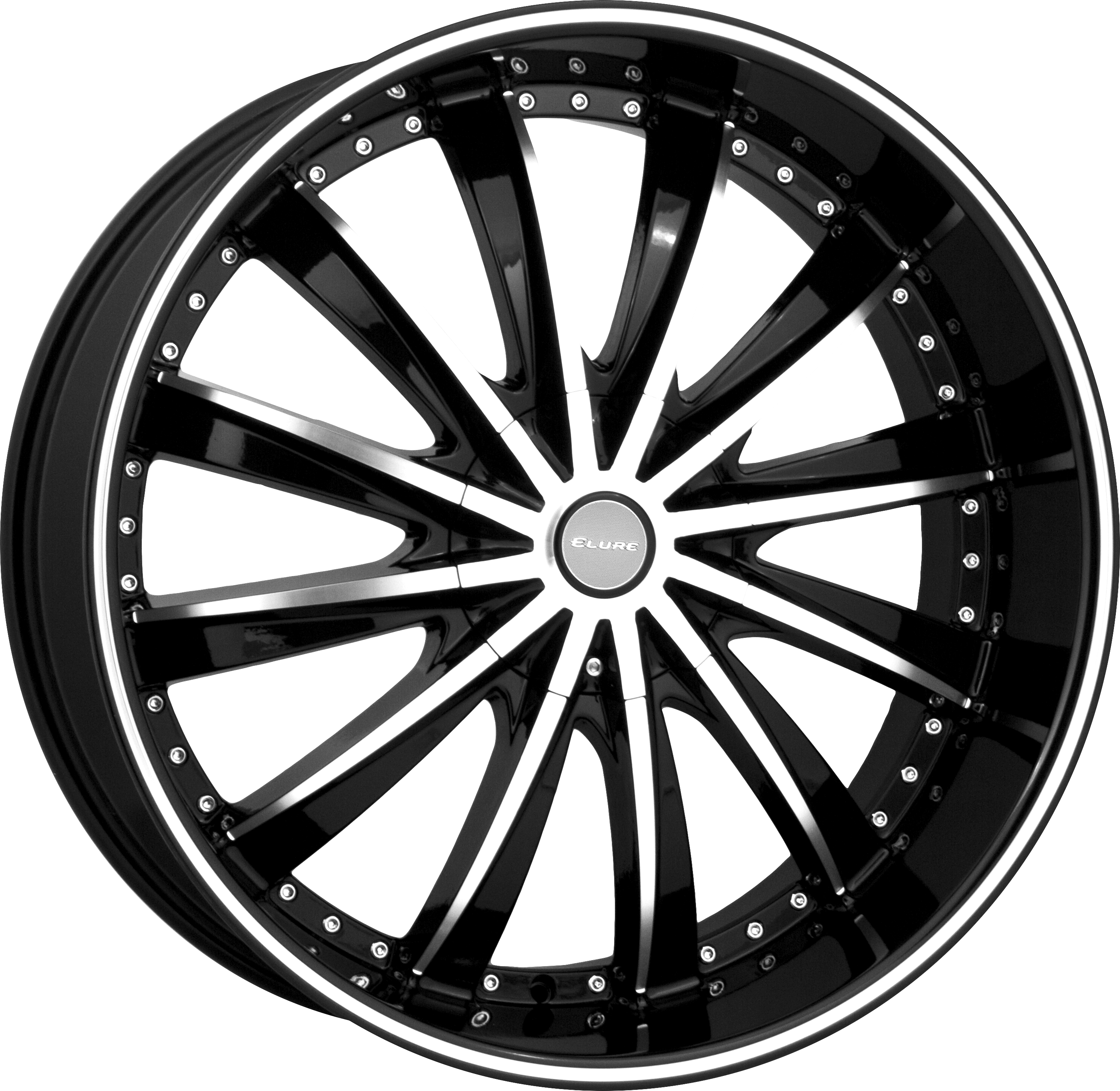 ELURE Style 31 22" x 8" Black Machined Wheels