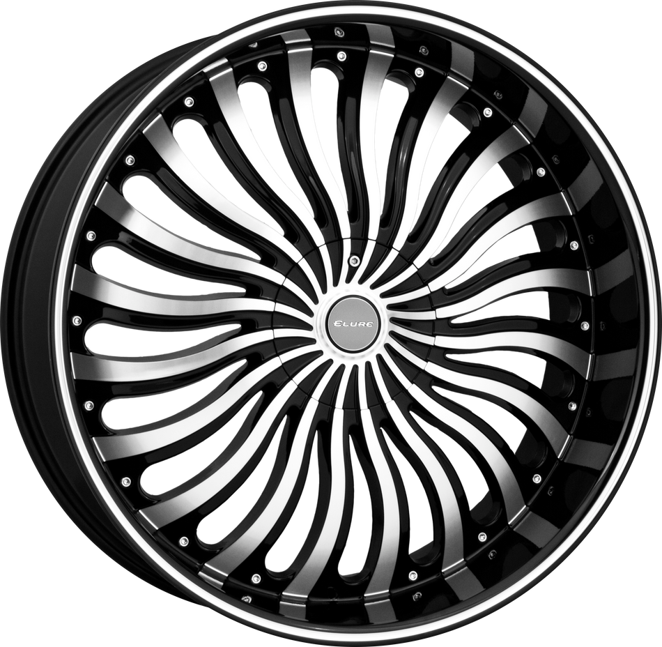 ELURE Style 33 22" x 8" Black Machined Wheels