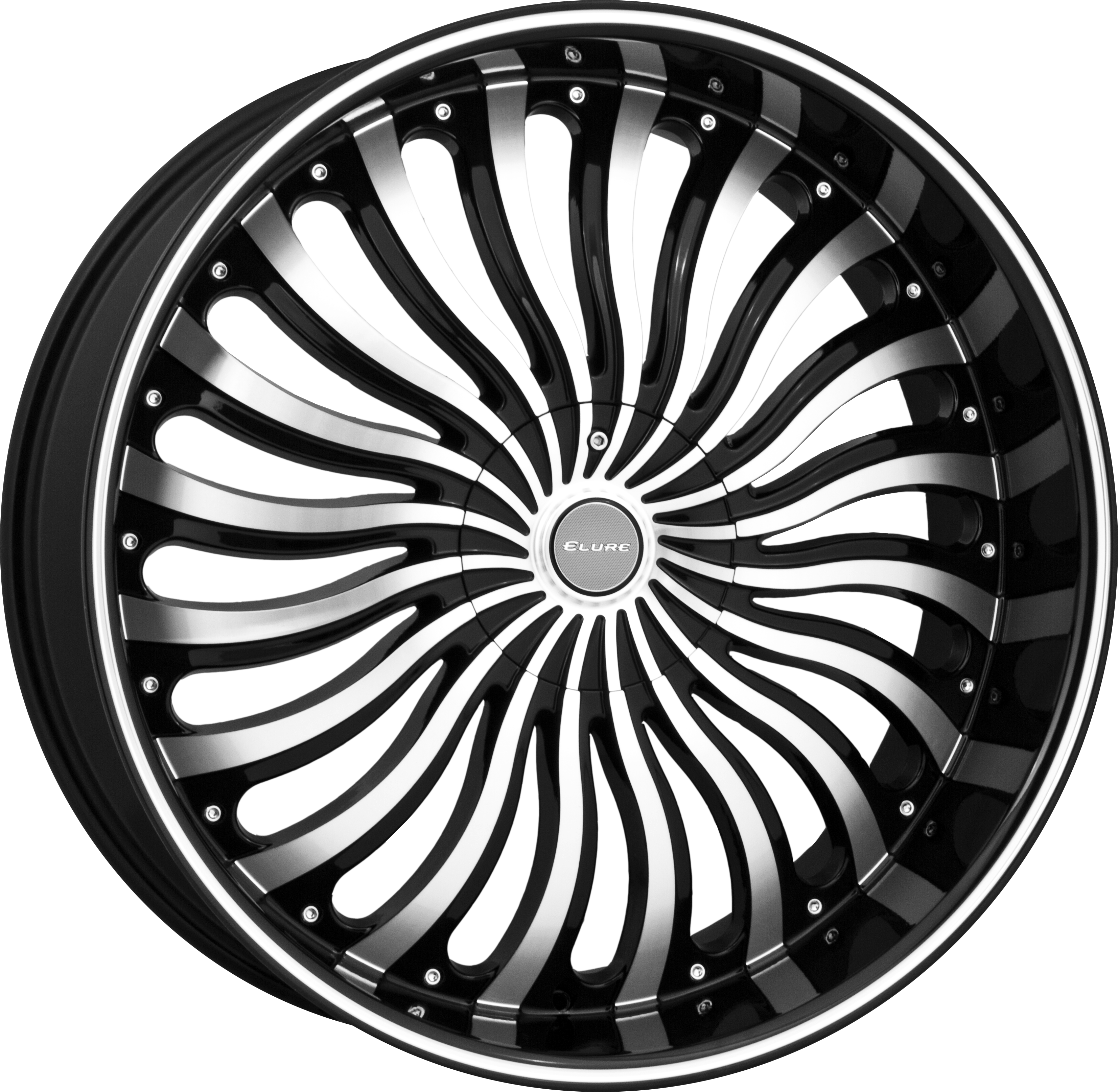 ELURE Style 33 22" x 8" Black Machined Wheels
