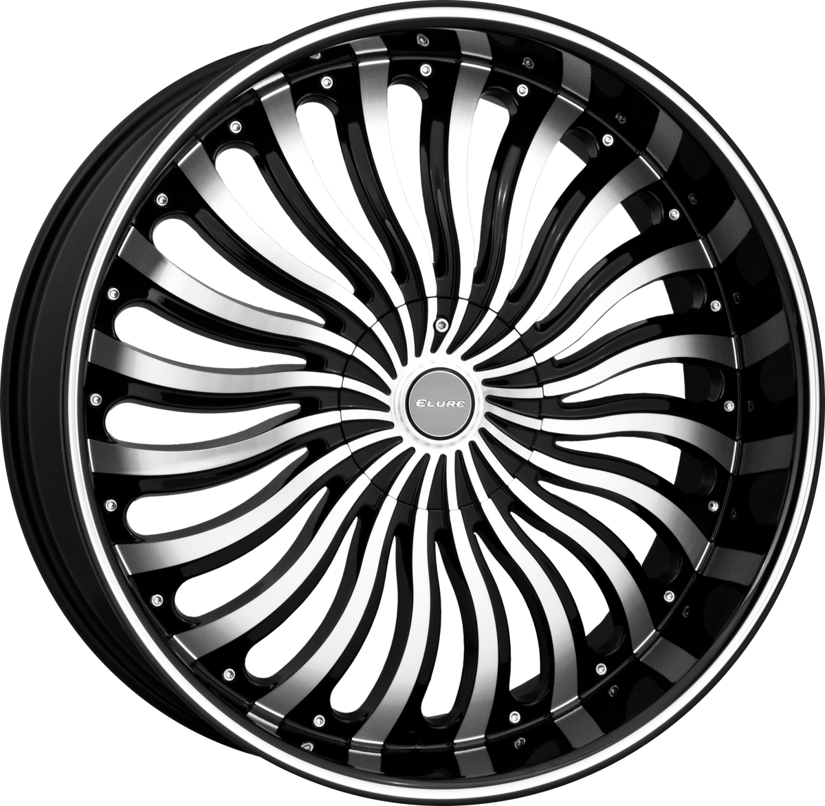 ELURE Style 33 22" x 8" Black Machined Wheels