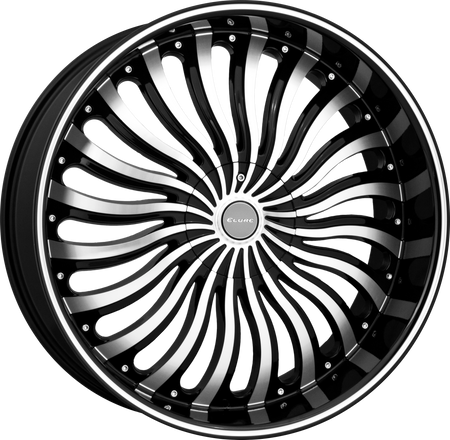 ELURE Style 33 22" x 8" Black Machined Wheels