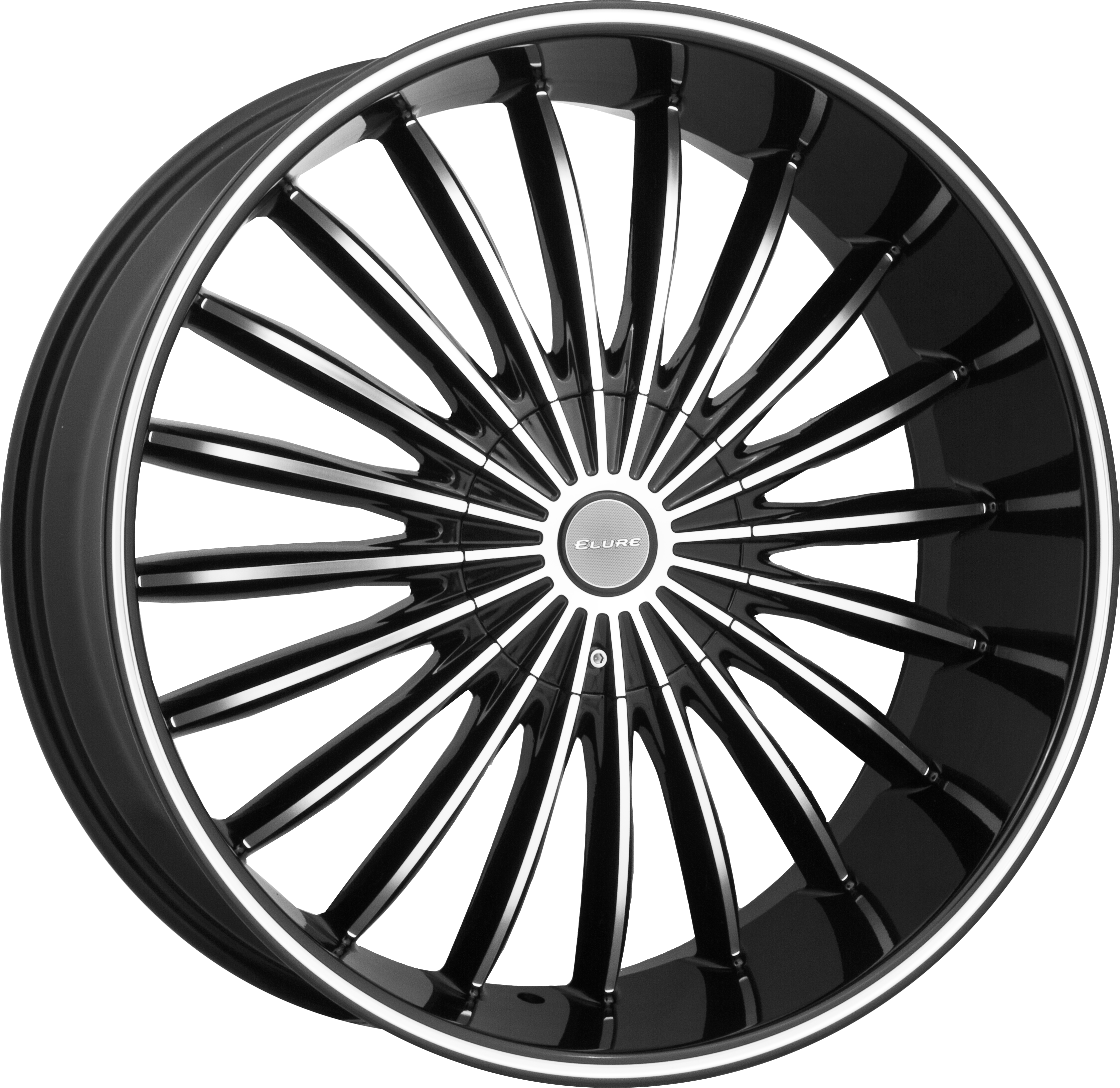 ELURE Style 34 22" x 8" Black Machined Wheels