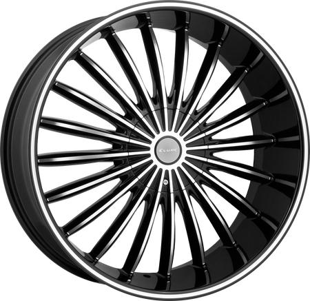 ELURE Style 34 22" x 8" Black Machined Wheels