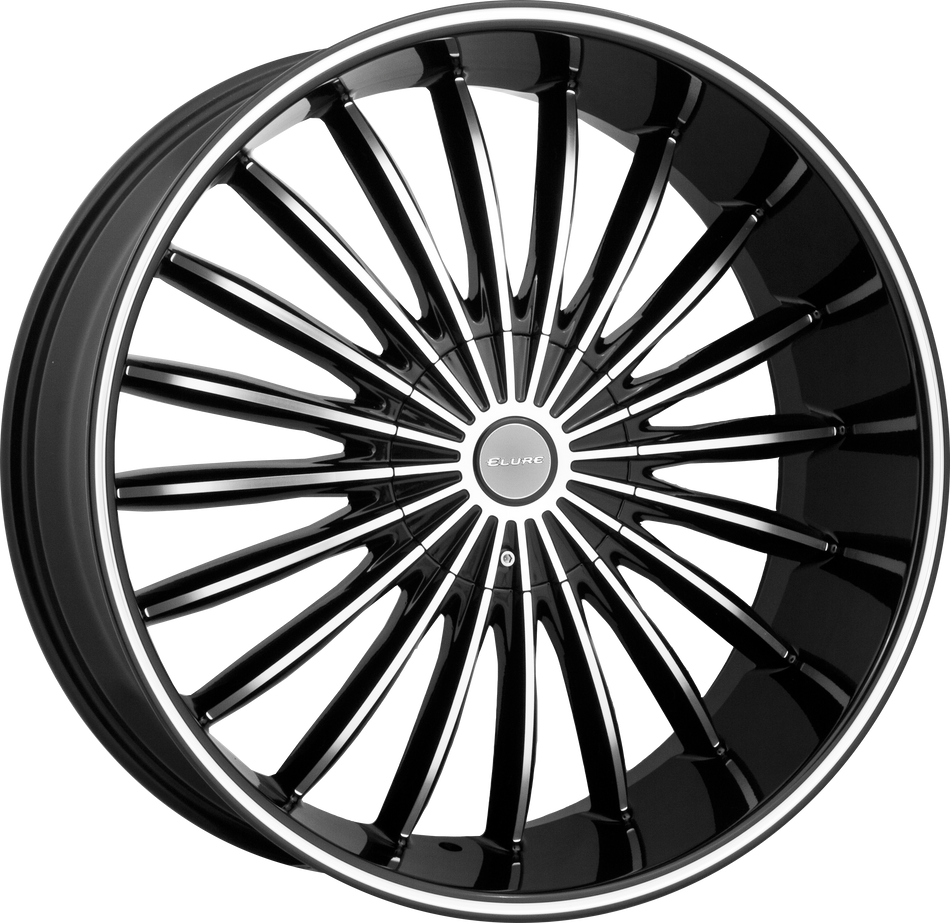 ELURE Style 34 22" x 8" Black Machined Wheels