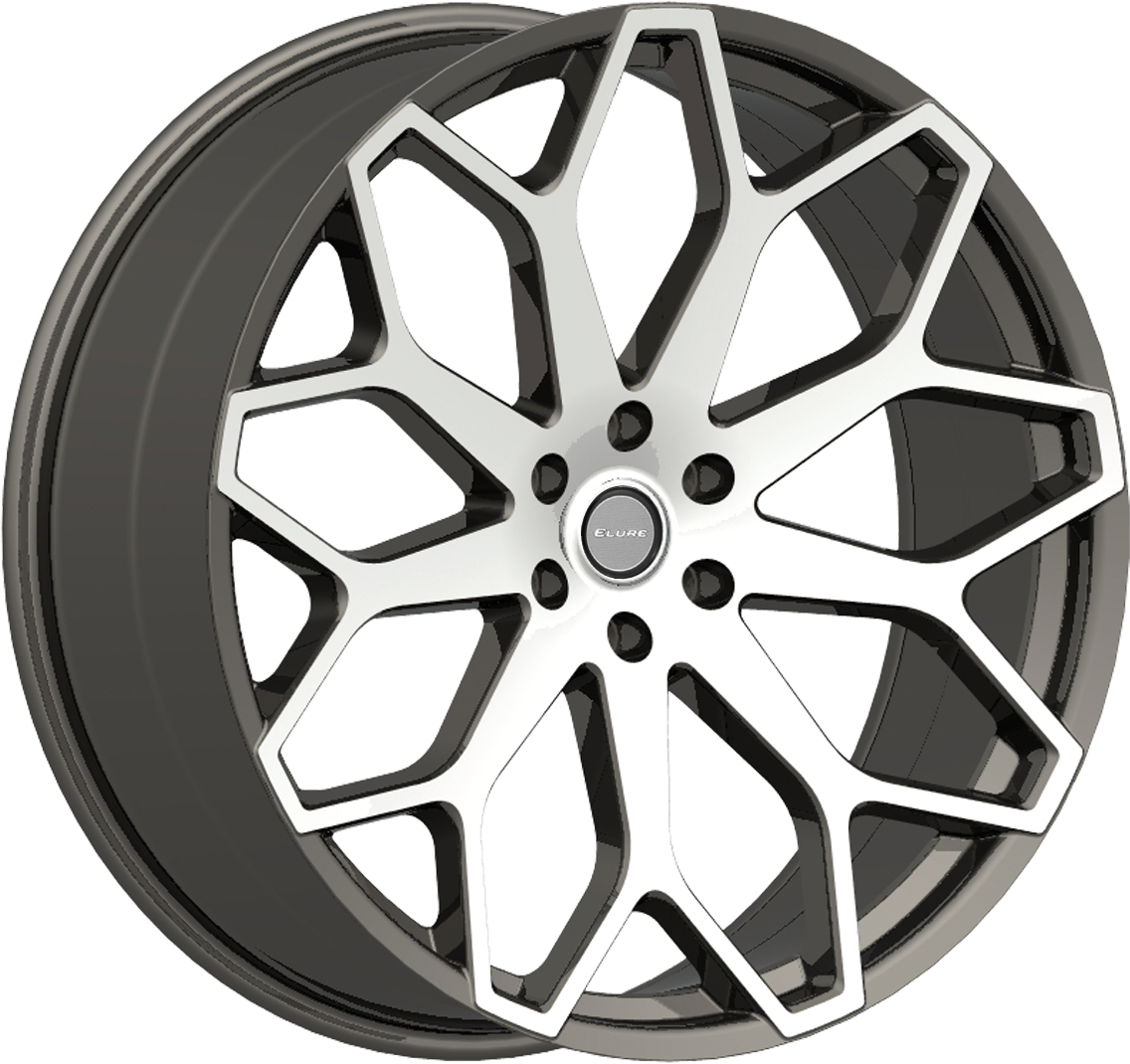 ELURE Style 46 24" x 8.5" Black Machined Wheels
