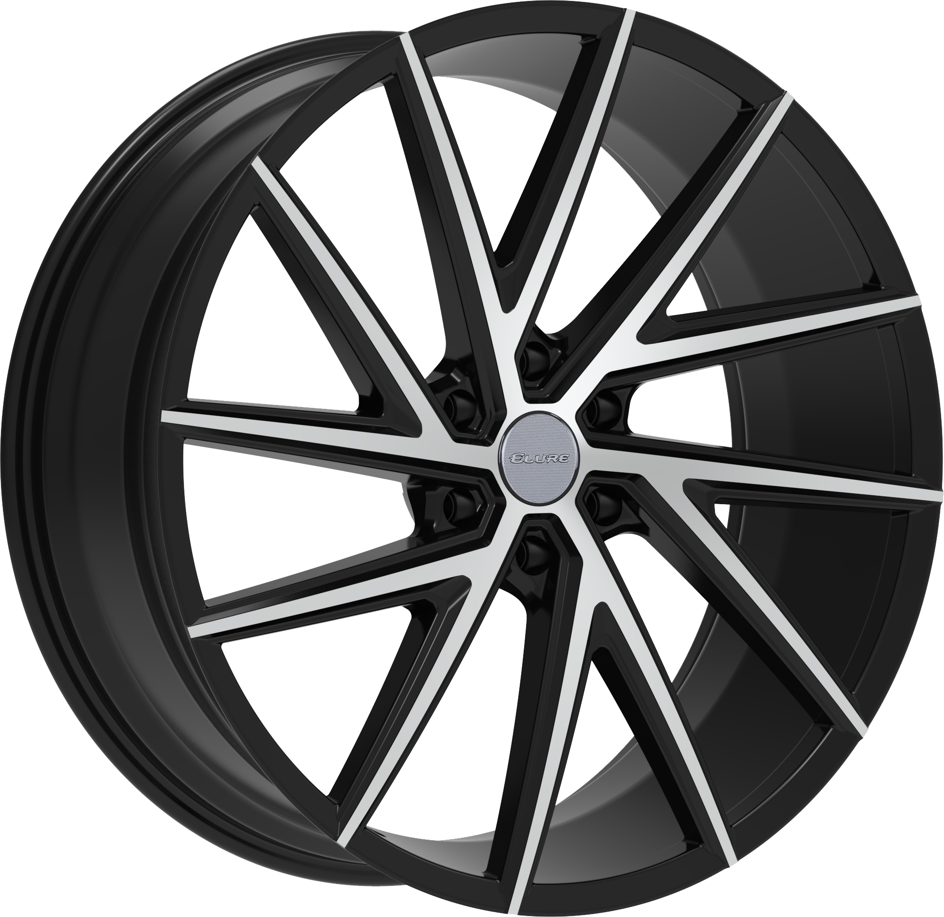 ELURE Style 50 24" x 9.5" Black Machined Wheels