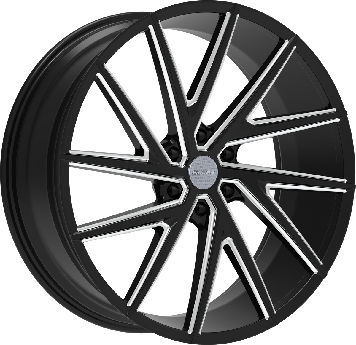 ELURE Style 50 24" x 9.5" Black And Milled Wheels