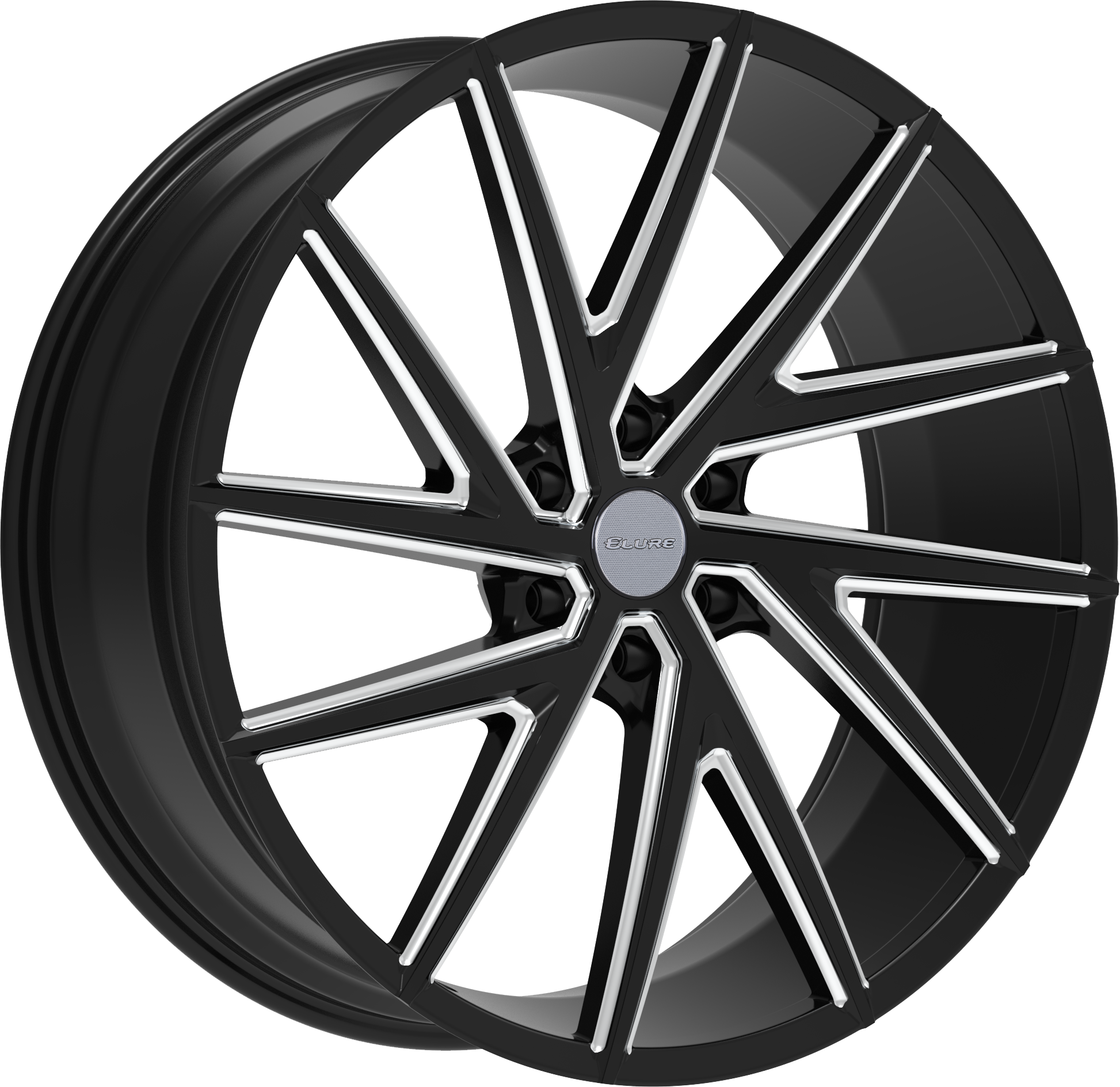 ELURE Style 50 24" x 9.5" Black And Milled Wheels