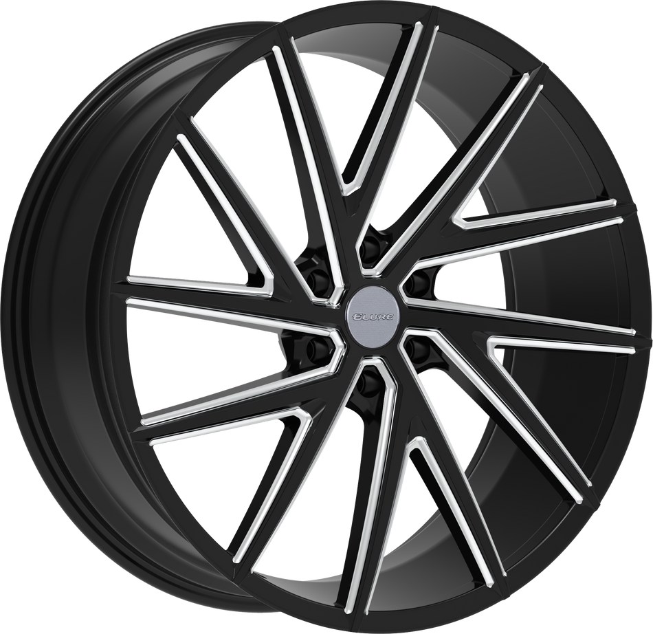 ELURE Style 50 24" x 9.5" Black And Milled Wheels