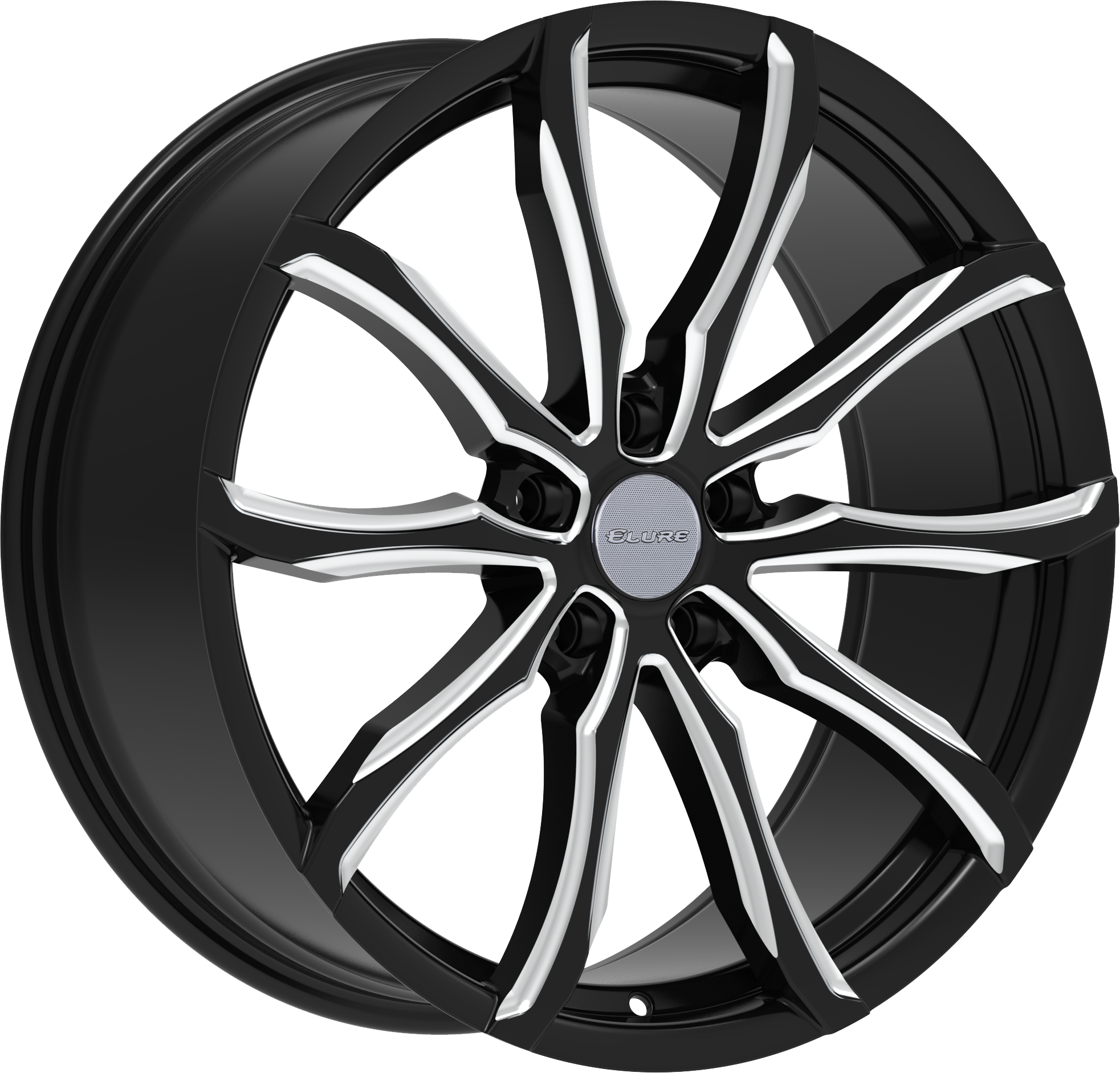 ELURE Style 51 22" x 8" Black And Milled Wheels