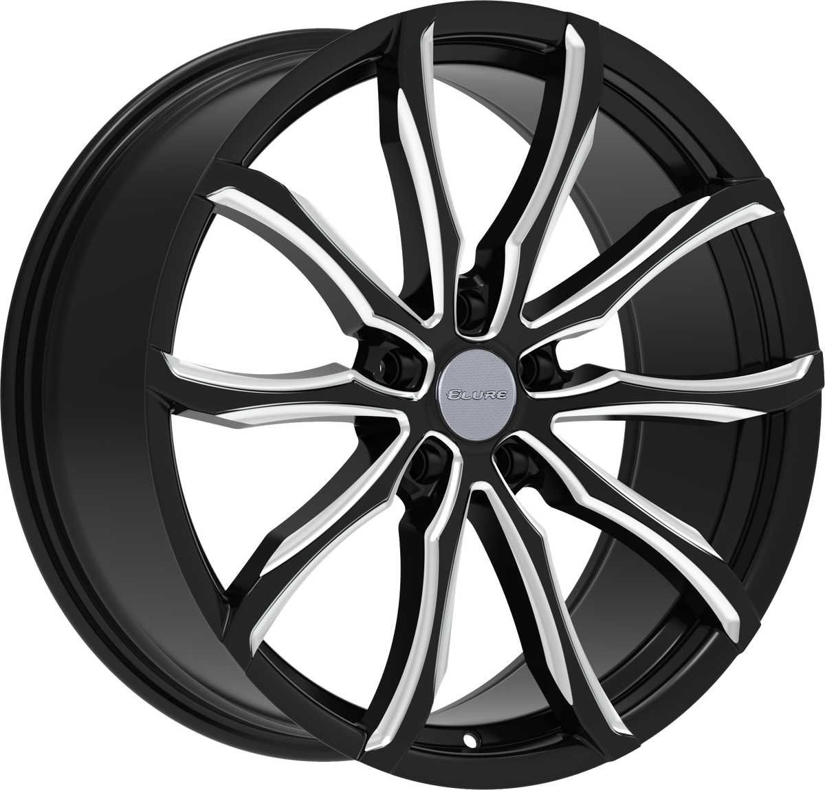 ELURE Style 51 22" x 8" Black And Milled Wheels
