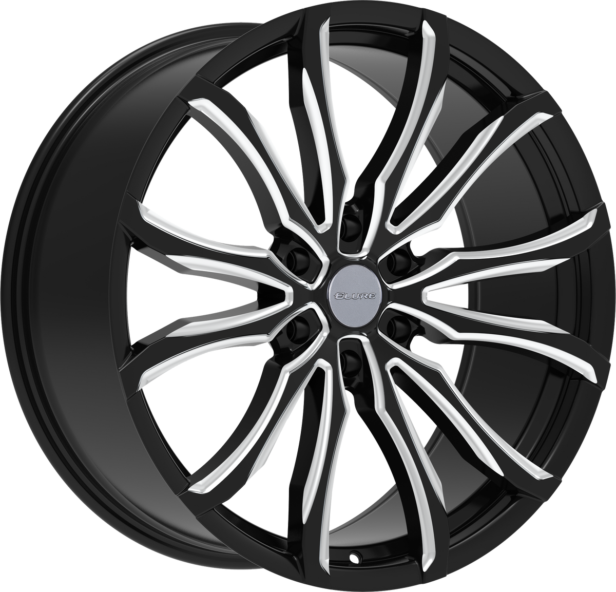ELURE Style 52 22" x 9.5" Black And Milled Wheels