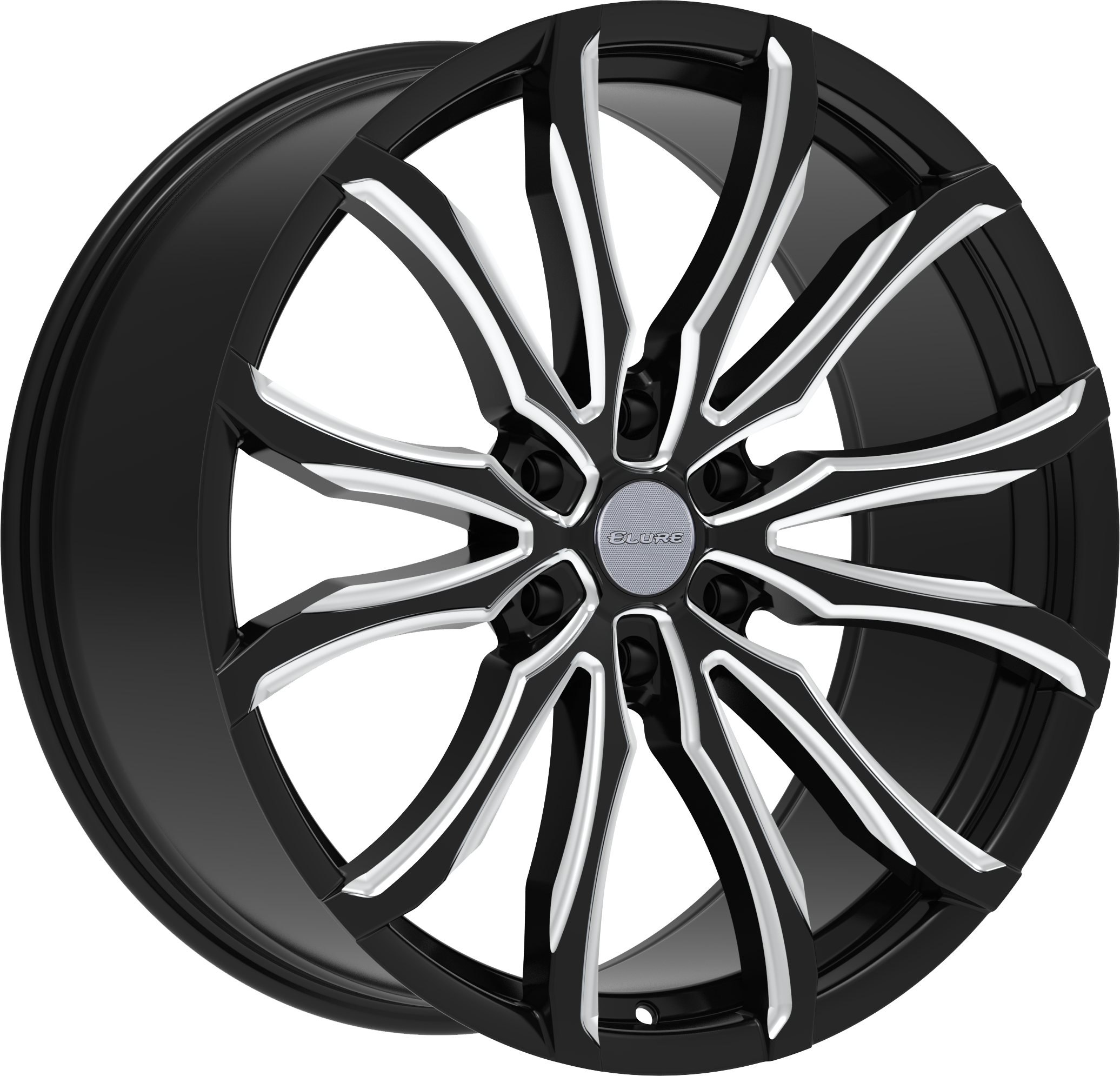 ELURE Style 52 22" x 9.5" Black And Milled Wheels