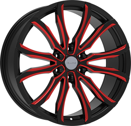 ELURE Style 52 22" x 9.5" Black Red Milled Wheels