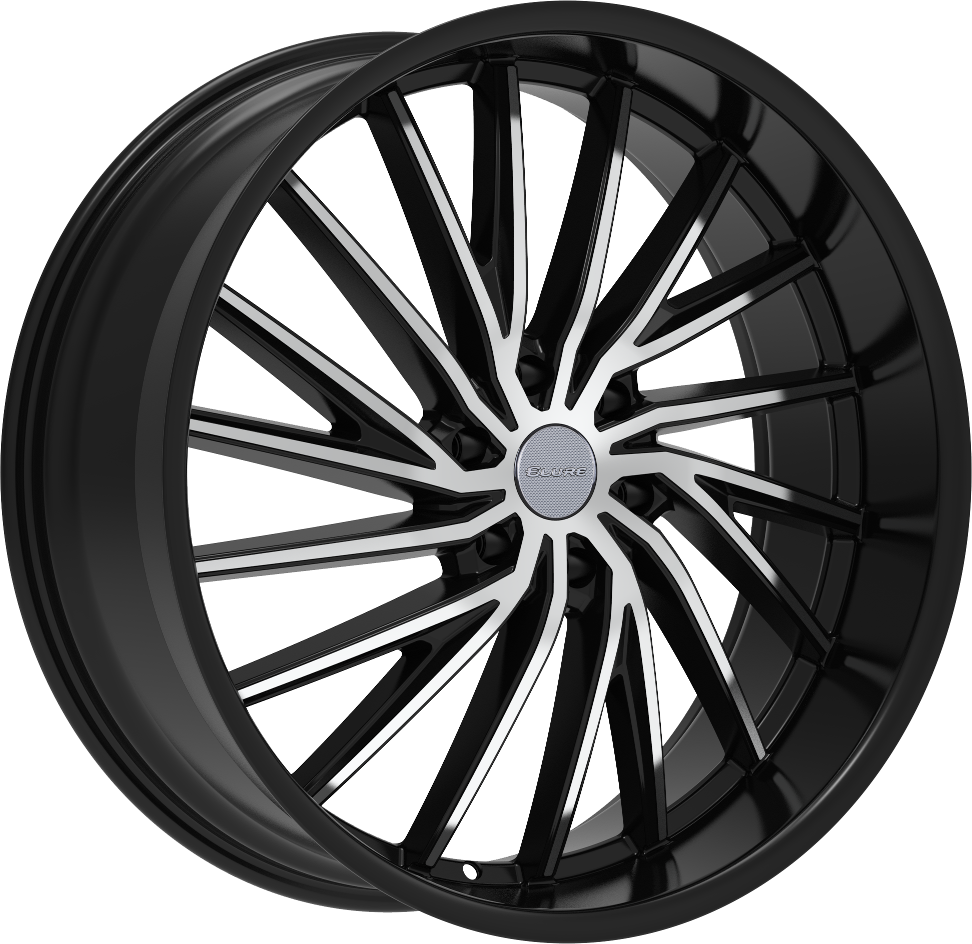 ELURE Style 54 24" x 9.5" Black Machined Wheels