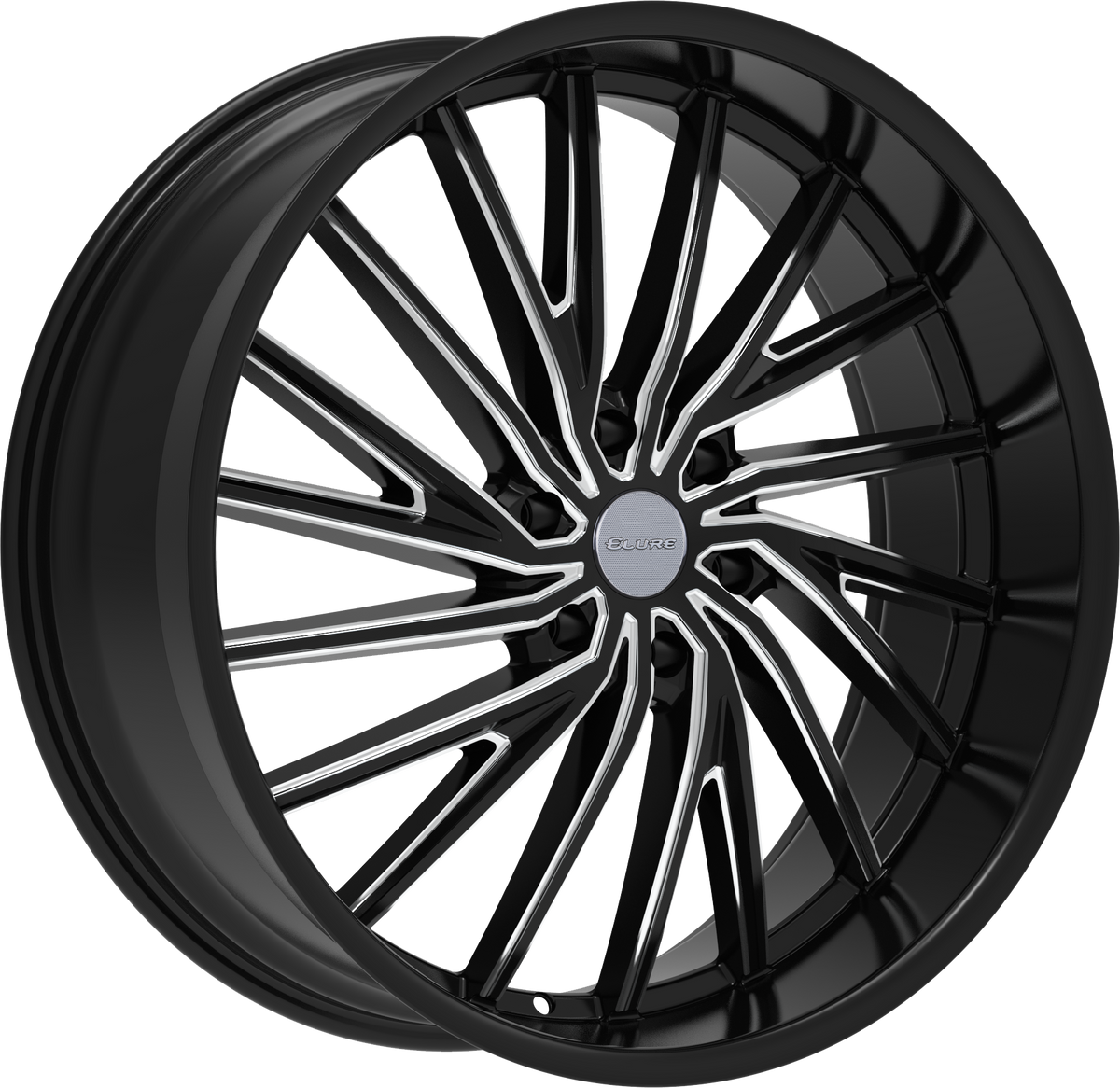 ELURE Style 54 24" x 9.5" Black And Milled Wheels