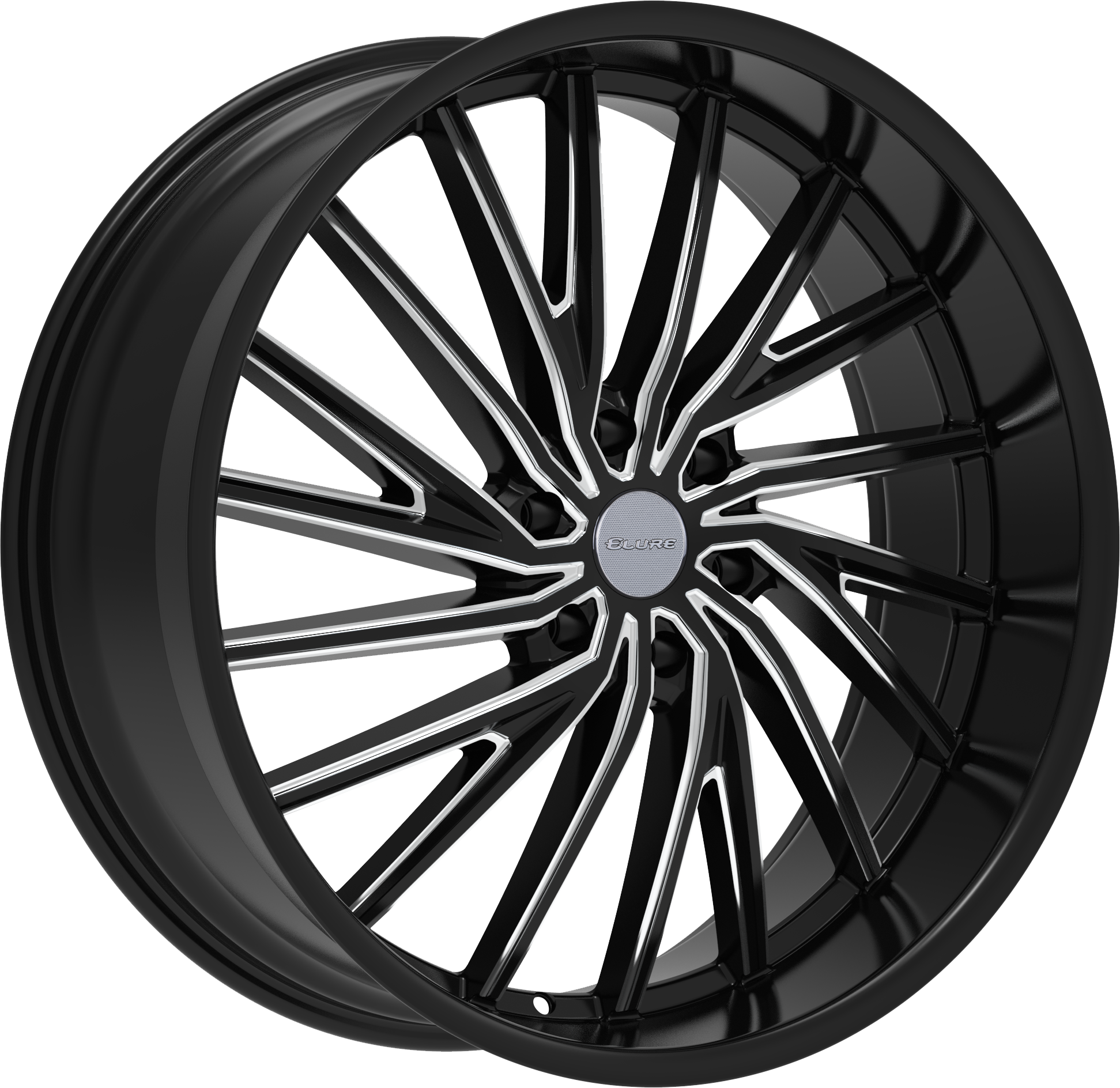 ELURE Style 54 24" x 9.5" Black And Milled Wheels