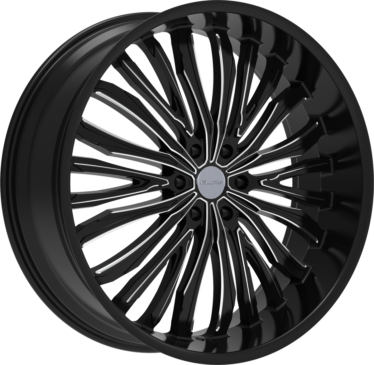 ELURE Style 55 26" x 10" Black And Milled Wheels