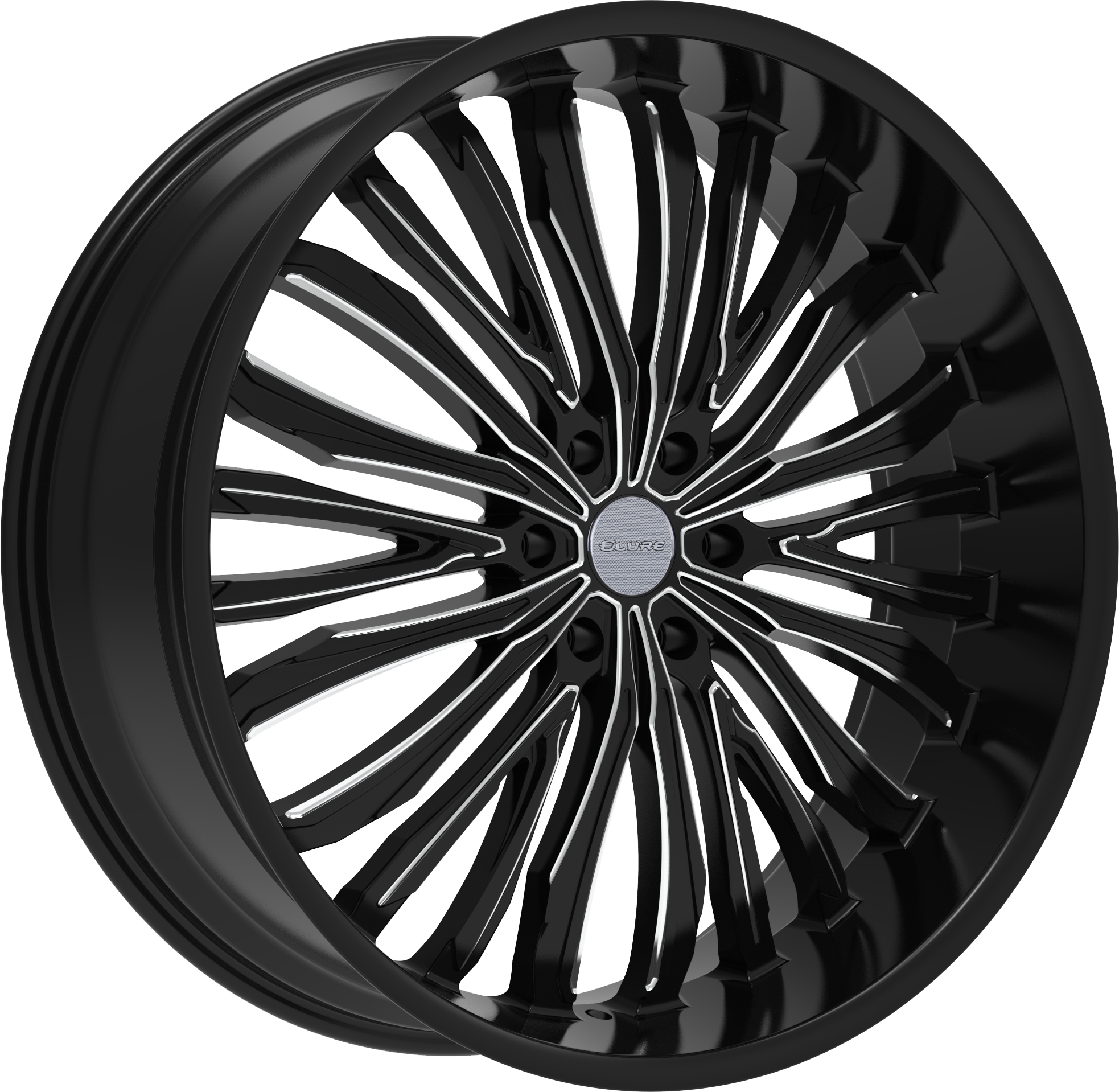 ELURE Style 55 26" x 10" Black And Milled Wheels
