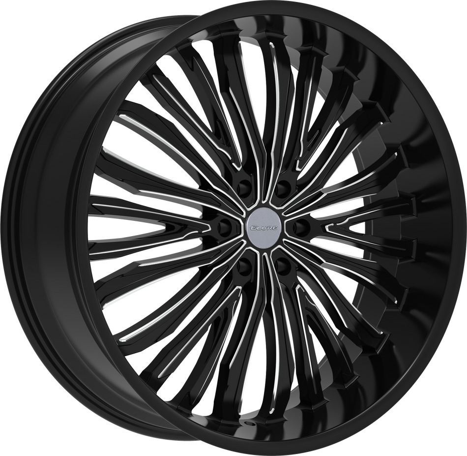 ELURE Style 55 26" x 10" Black And Milled Wheels