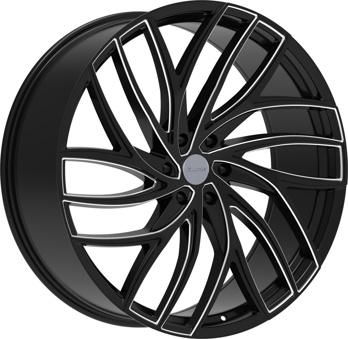 ELURE Style 56 26" x 10" Black And Milled Wheels
