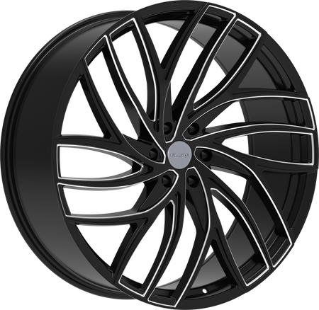 ELURE Style 56 26" x 10" Black And Milled Wheels