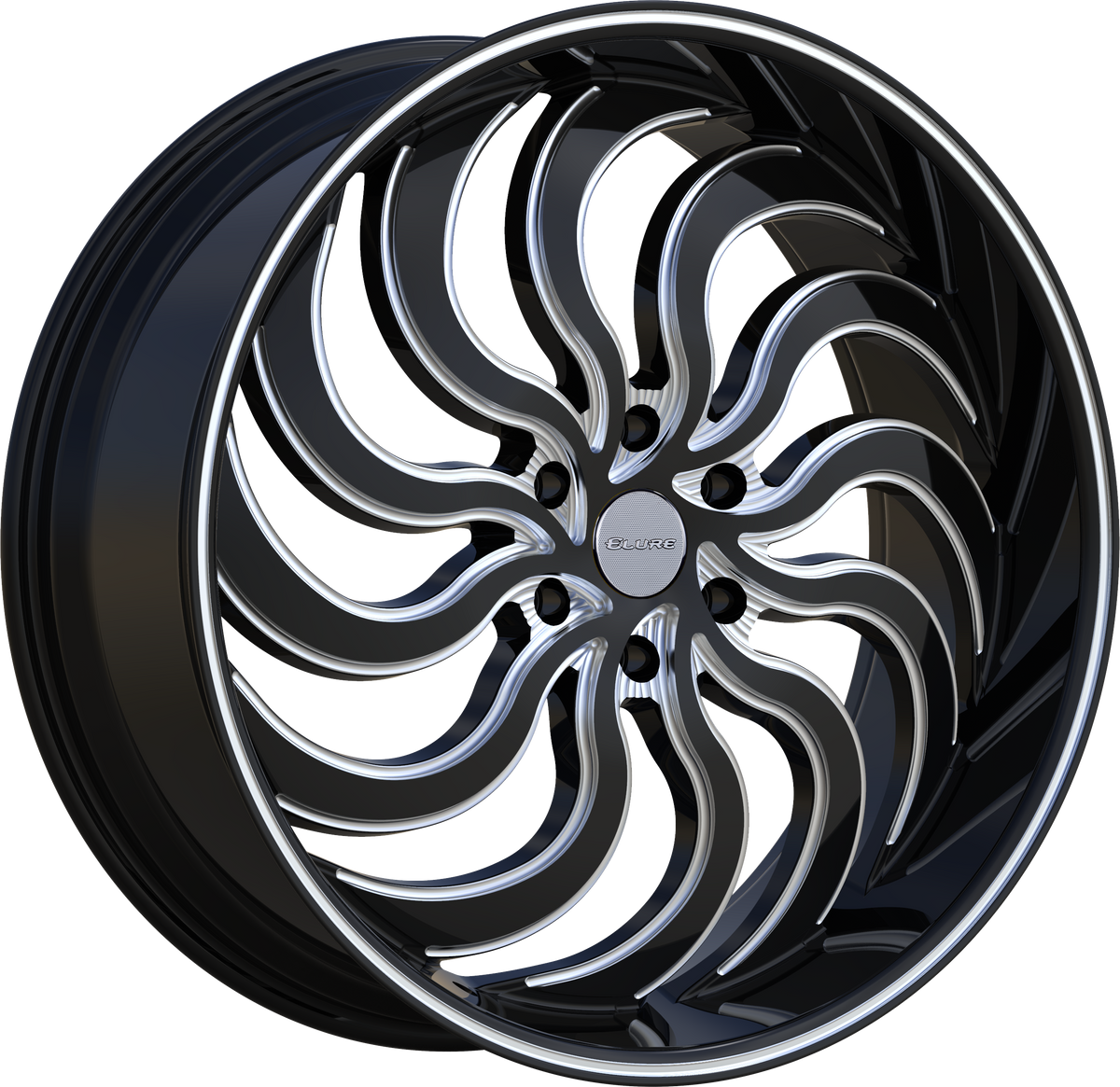ELURE Style 57 22" x 9.5" Black And Milled Wheels