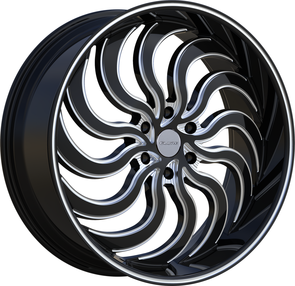 ELURE Style 57 22" x 9.5" Black And Milled Wheels