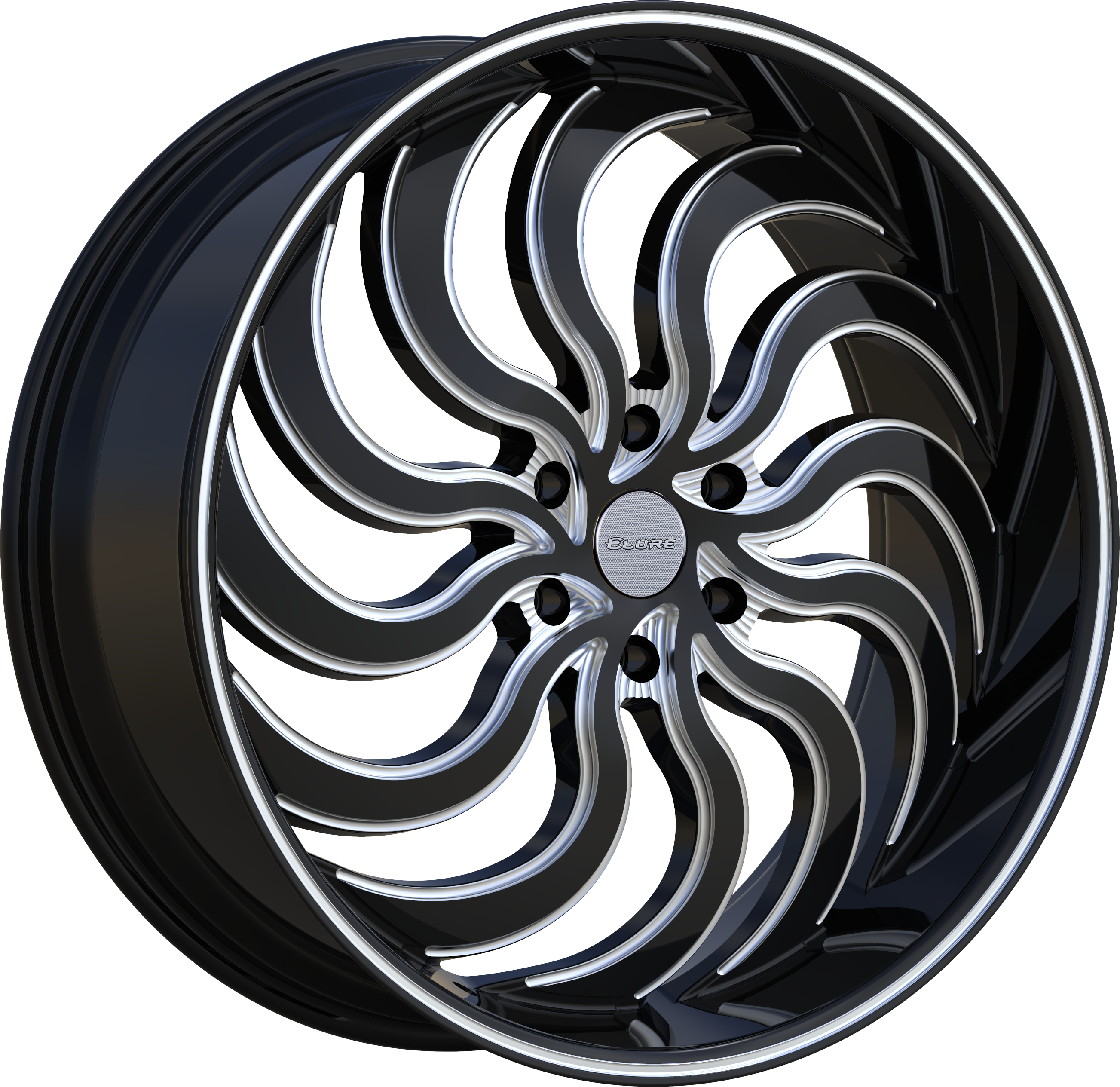 ELURE Style 57 22" x 9.5" Black And Milled Wheels