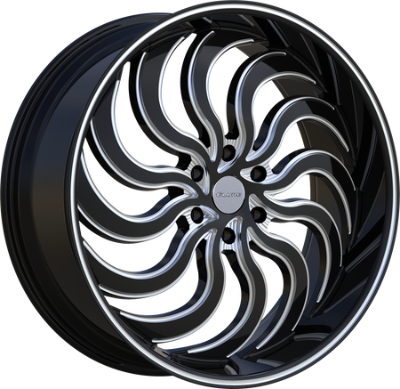 ELURE Style 57 22" x 9.5" Black And Milled Wheels