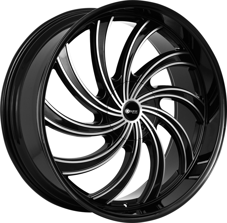 ECLIPSE Style 104 22" x 9" Gloss Black Machined Wheels