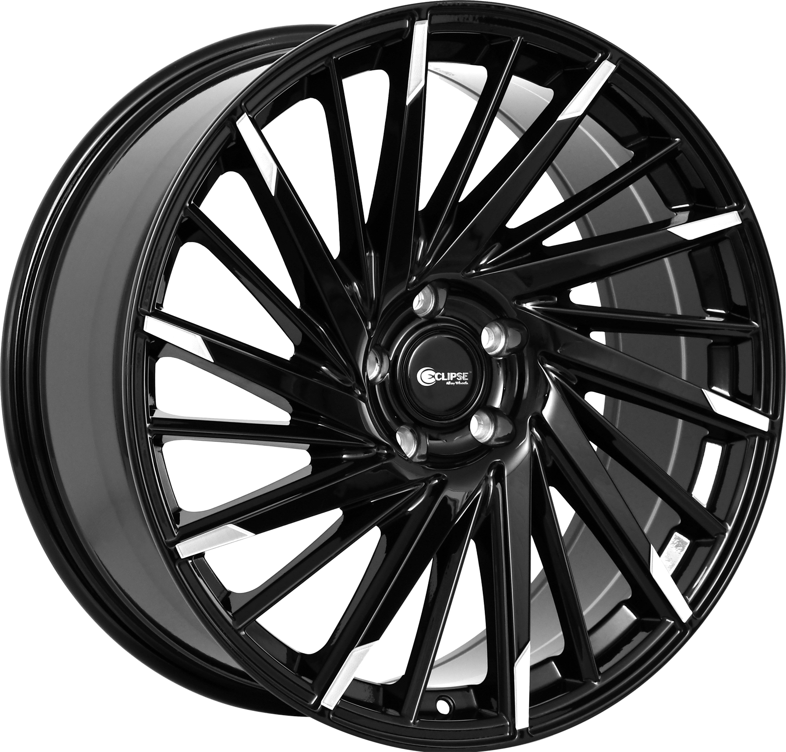 ECLIPSE Style 105 22" x 9" Gloss Black Milled Tips Wheels