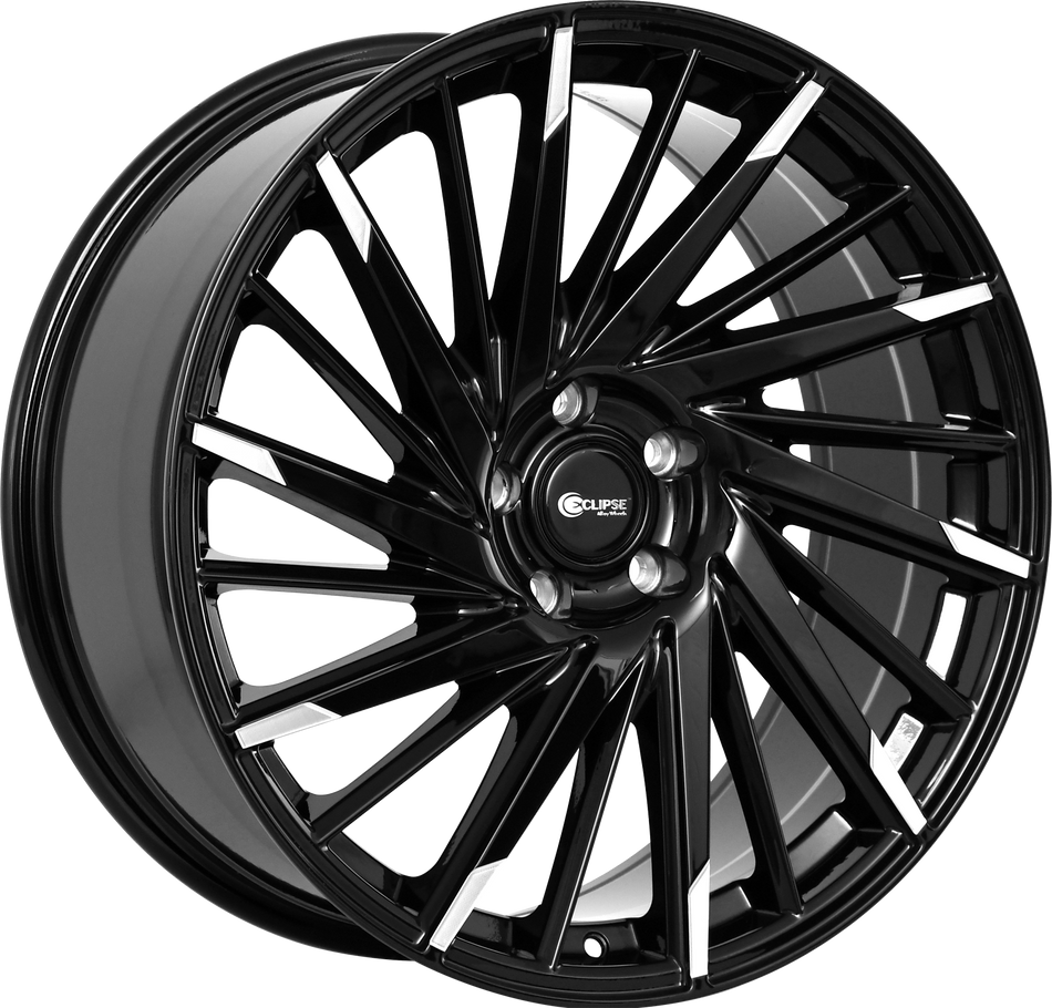 ECLIPSE Style 105 22" x 9" Gloss Black Milled Tips Wheels