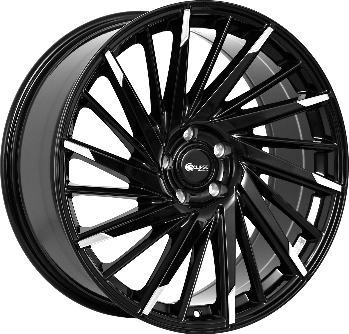 ECLIPSE Style 105 22" x 9" Gloss Black Milled Tips Wheels