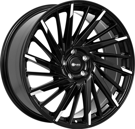 ECLIPSE Style 105 22" x 9" Gloss Black Milled Tips Wheels