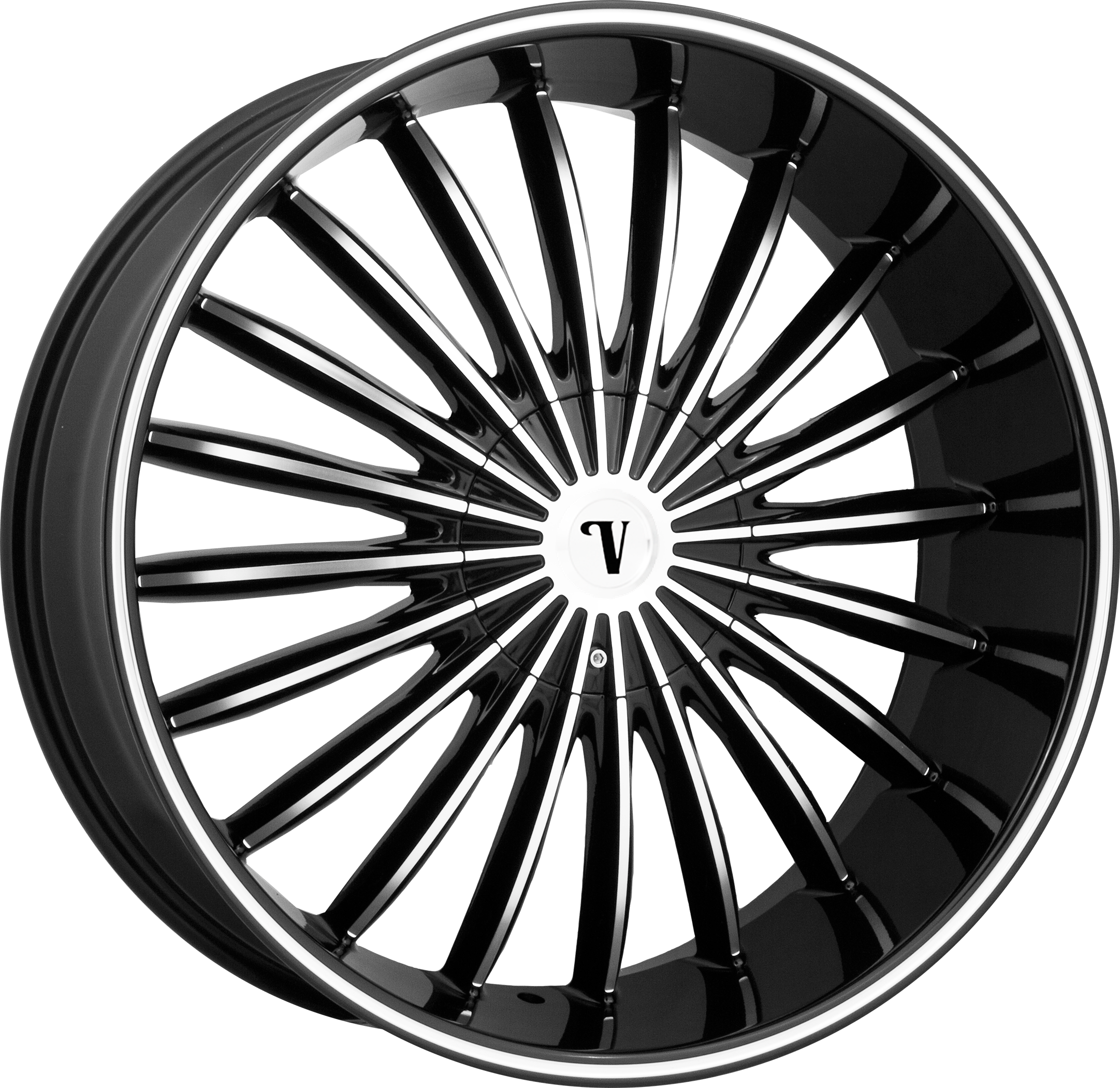 VELOCITY Style 11 22" x 8" Black Machined Wheels