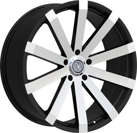 VELOCITY Style 12 22" x 8" Black Machined Wheels