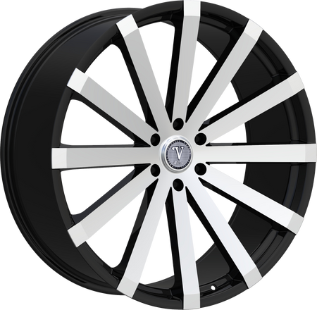 VELOCITY Style 12 22" x 8" Black Machined Wheels