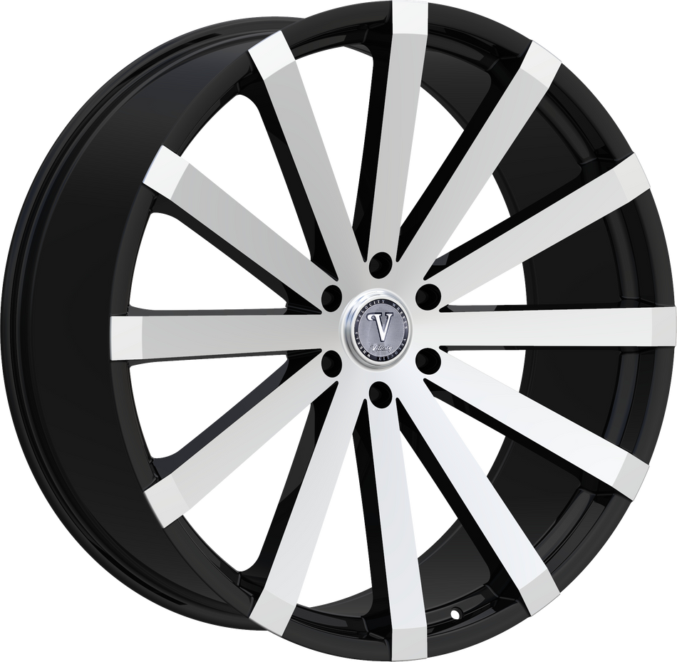 VELOCITY Style 12 22" x 8" Black Machined Wheels