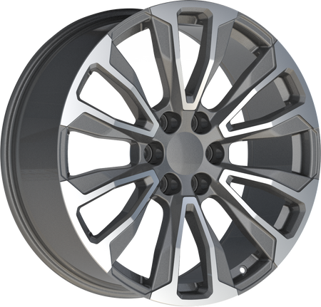 REPLICA Style 204 22" x 9" Gunmetal Machined Wheels