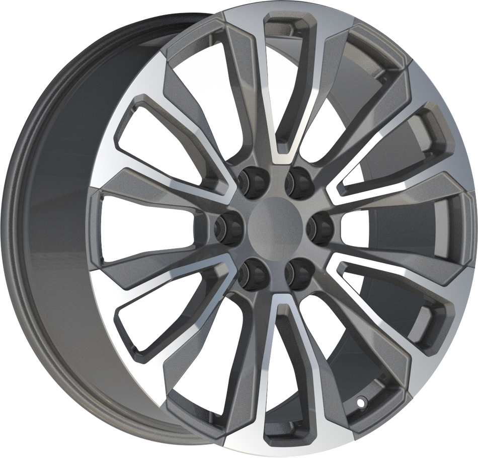 REPLICA Style 204 22" x 9" Gunmetal Machined Wheels