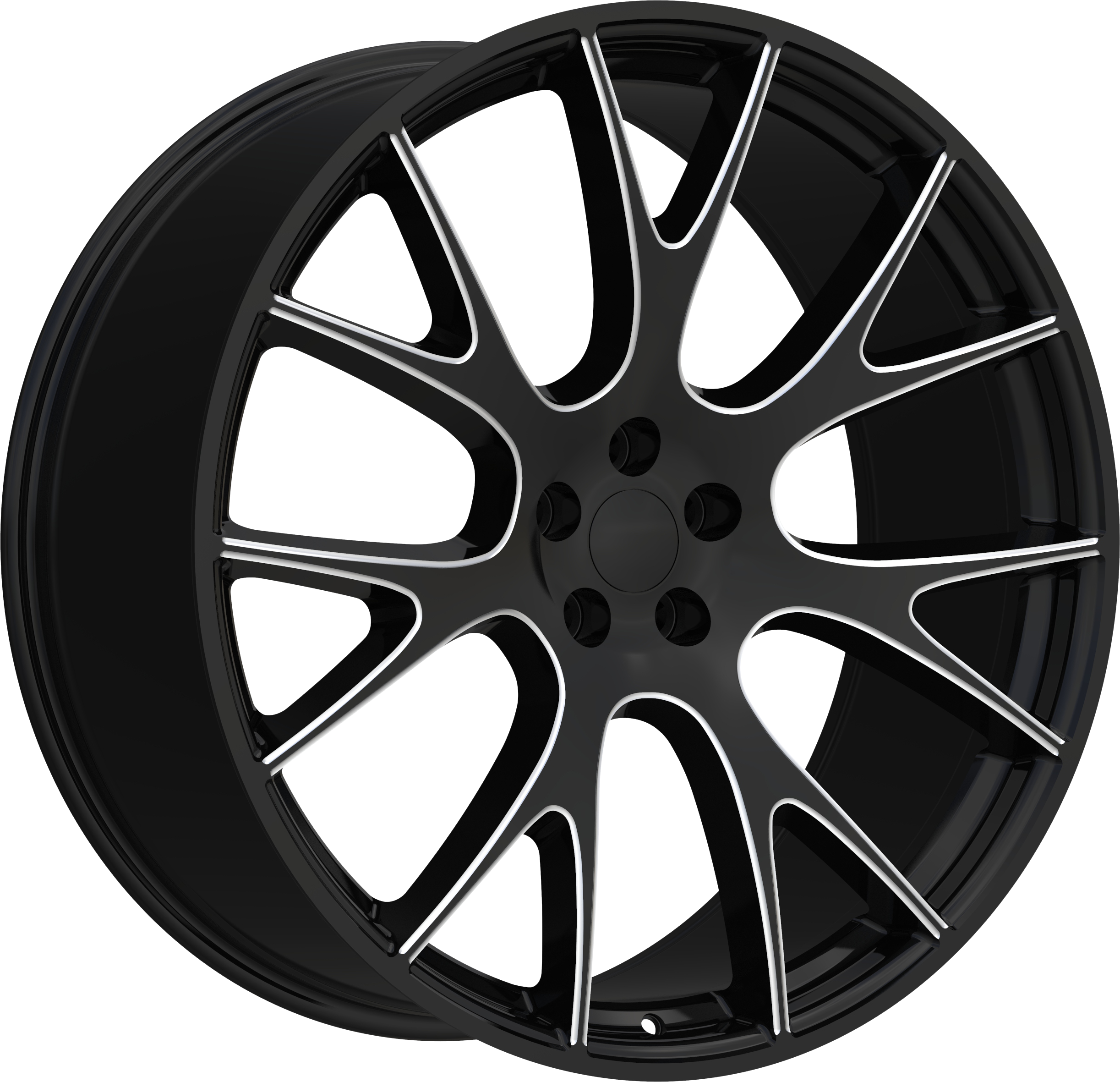 REPLICA Style 218 20" x 11" Black And Milled Wheels