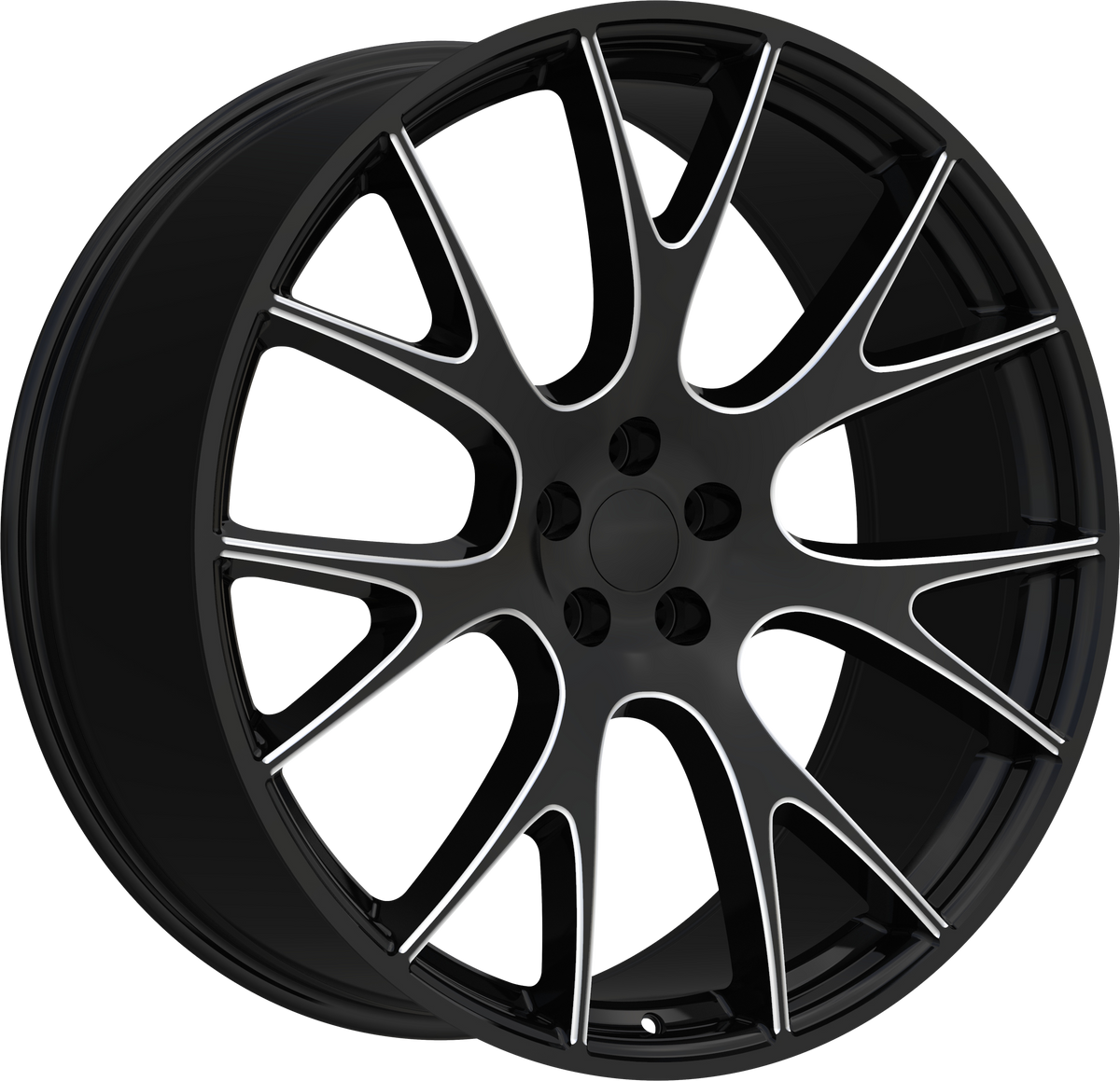 REPLICA Style 218 20" x 11" Black And Milled Wheels