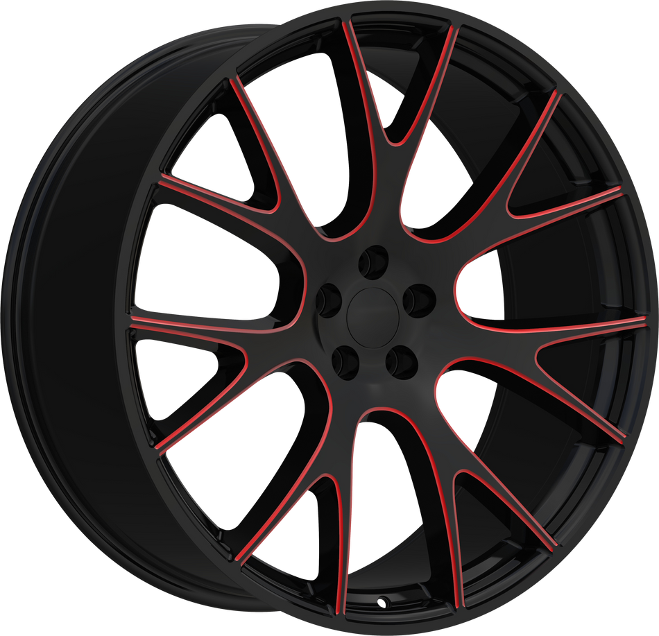 REPLICA Style 218 20" x 11" Gloss Black Red Mill Wheels