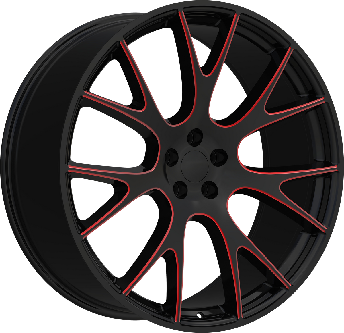 REPLICA Style 218 20" x 11" Black Red Milled Wheels