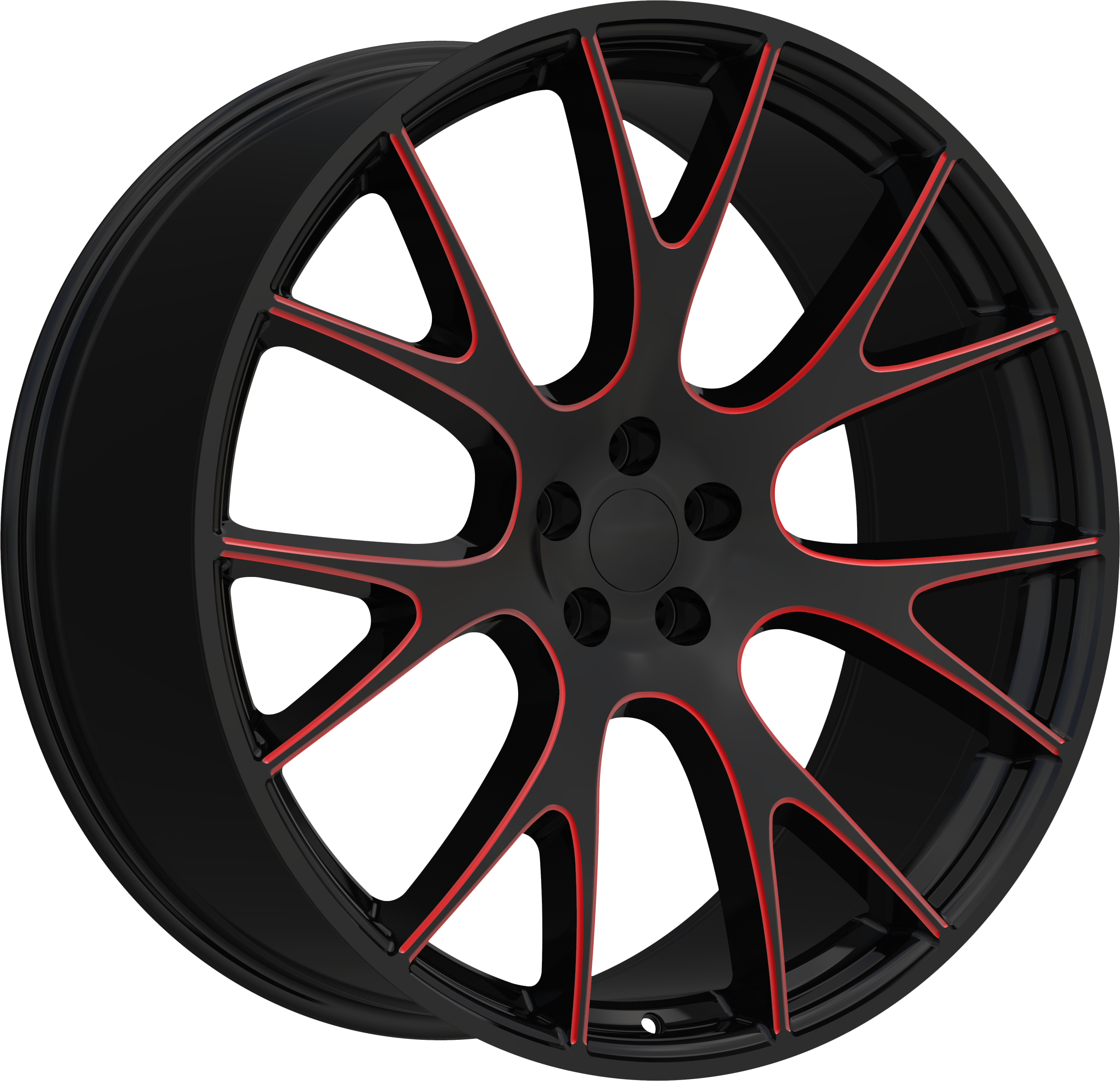 REPLICA Style 218 20" x 11" Black Red Milled Wheels