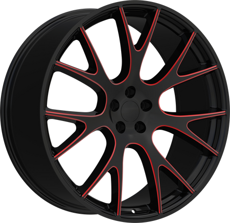 REPLICA Style 218 20" x 11" Black Red Milled Wheels