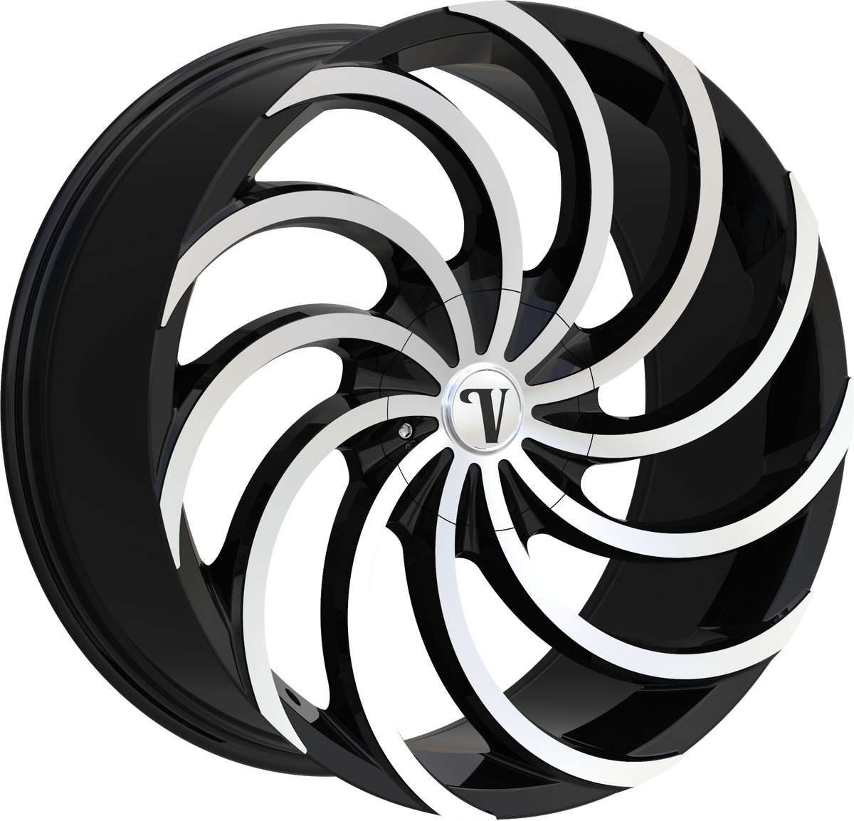 ELURE Style 47 22" x 8.5" Black Machined Wheels
