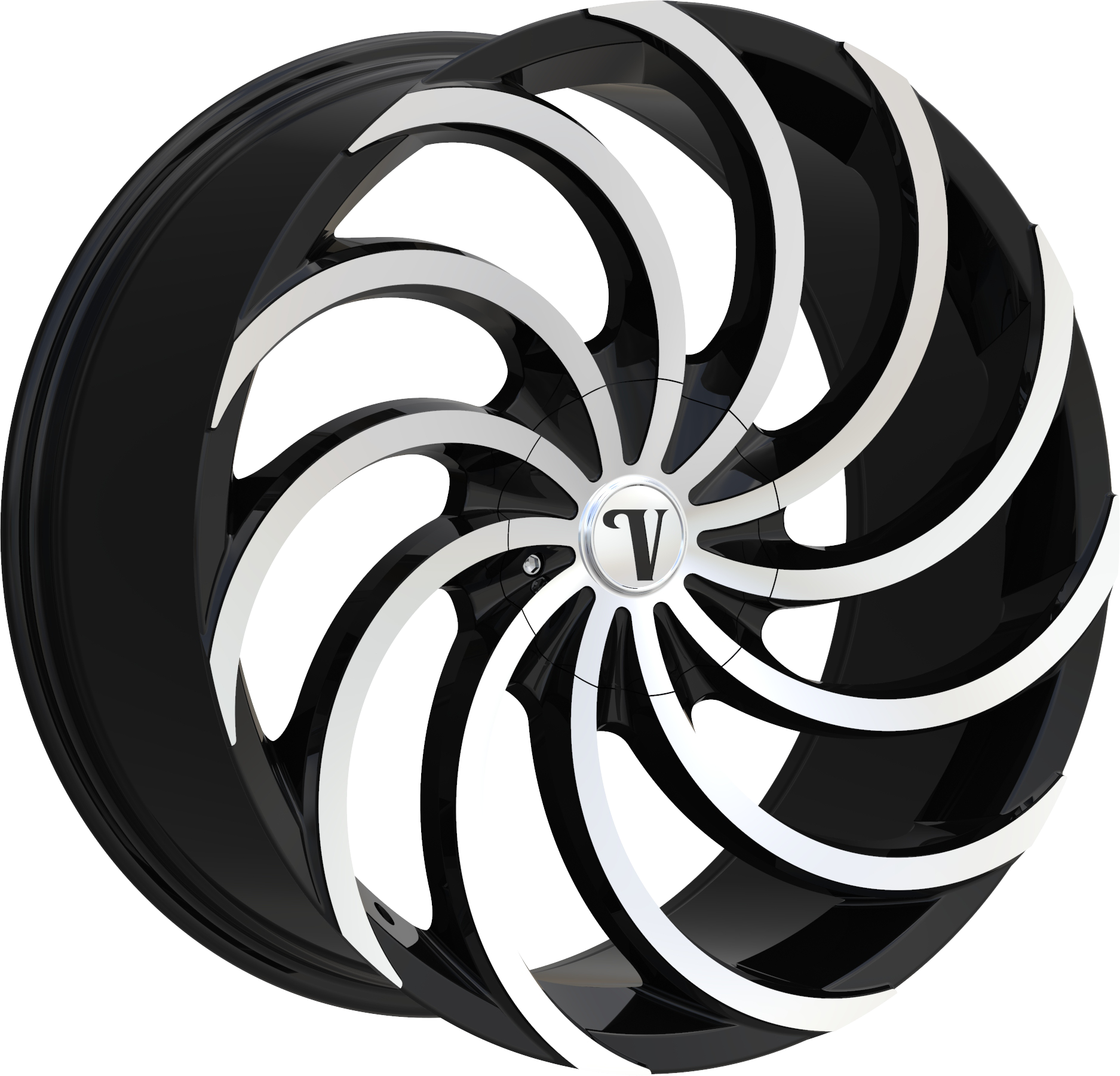 ELURE Style 47 22" x 8.5" Black Machined Wheels